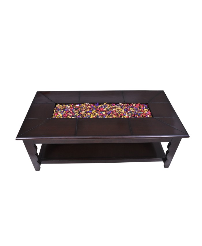 Espresso Centre Table Cum Coffee Table With Base For Storage